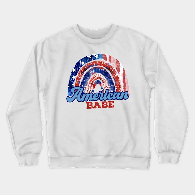 Funny 4th Of July American Babe Crewneck Sweatshirt by Banned Books Club